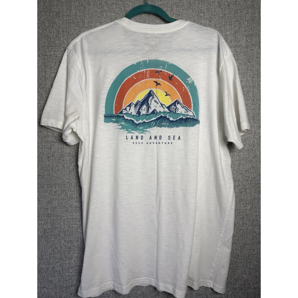 REEF Surf Company Outdoorz Land And Sea Logo Graphic Short Sleeve‎ T-Shirt XL